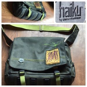 Recycled plastic HAIKU messenger bag